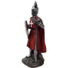 Red crusader figure with shield, spear and great helm 20cm