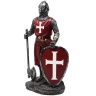Figurine of red crusader in chain mail with axe and shield 18,5cm