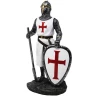Weißer Kreuzritter Figur in Kettenrüstung mit Axt und Schild 18,5cm
