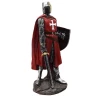 Figurka rudého Křižáka se štítem, mečem a hrncovou helmou 30cm