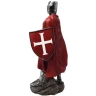 Roter Kreuzritter Figur mit Schild, Schwert und Topfhelm 30cm