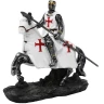 Set von 6 Figuren Kreuzritter auf Pferd 8,5cm (2 weiß, 2 rot, 2 schwarz)