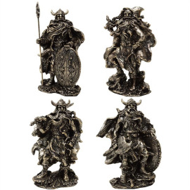 Set of 4 Viking robber warrior figurines 12cm
