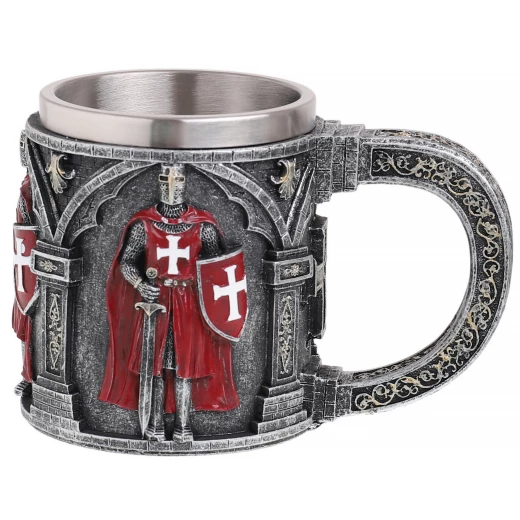 400ml Ordensbecher der Kreuzritter mit Scharlachrotem Waffenrock-Relief