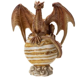 Ruler of the Stormy Spheres: Jupiter Dragon on Planet Figurine
