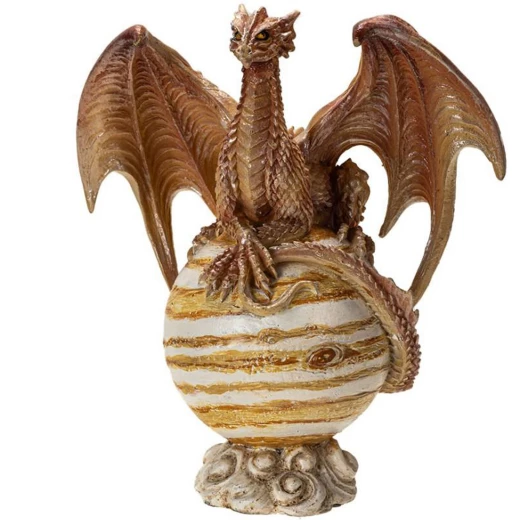 Ruler of the Stormy Spheres: Jupiter Dragon on Planet Figurine
