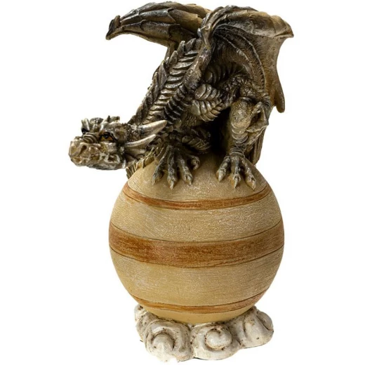 Lord of the Cosmic Rings: Saturn Dragon on Planet Figurine