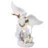 White Figurine Archangel Michael with gold Details 22cm