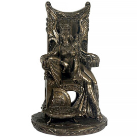 Královna hojnosti na trůně, bronzová soška