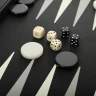 Backgammon Klassik, schwarz mit grau und eisweiß