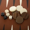 Backgammon Karamellbraun mit Elfenbein und Dunkelbraun
