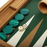 Backgammon in Green Crocodile Leather 48x30 cm