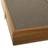 Backgammon mit grau-beigem Straußenlederbezug 30x20cm (Reisegröße)