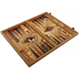 Olive Burl (olive wood checkers) Backgammon