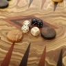 Olive Burl (olive wood checkers) Backgammon