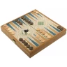 Schachspiel, Backgammon, Mensch ärgere Dich nicht, Schlangen-Set 4 in 1 Retro-Design, 34x34 cm