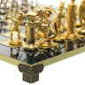 Archers Chess Set with gold/silver chessmen and brass chessboard 44 x 44cm (Large)