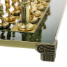 Schachspiel Antikes Griechenland und Rom mit Gold-/Silberfiguren und Schachbrett aus Messing 44x44 cm