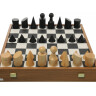 Schachspiel Bauhaus, Schwarz & Natur 40x40cm, König 8,5cm