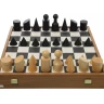 Schachspiel Bauhaus, Schwarz & Natur 40x40cm, König 8,5cm