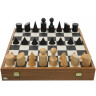 Šachy Bauhaus, černá & přírodní 40x40cm, král 8,5cm