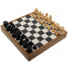 Šachy Bauhaus, černá & přírodní 40x40cm, král 8,5cm