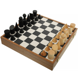 Bauhaus Style Black & White Chess set 40x40cm (Medium) with chessmen 8.5cm King