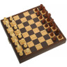 Schachspiel mit dem aus Olive Maserknolle eingelegtem Kasten und Staunton Holzfiguren 27x27cm