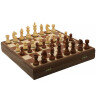 Walnut Chess set with Staunton Chessmen (8.5cm King) in brown and ivory.