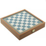 Schachspiel und Backgammon Set Türkis, 2-in-1-Set, Größe 27x27 cm