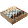 Šachy a Vrhcáby Tyrkys, souprava 2v1 velikost 27x27 cm