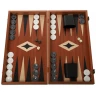 Schachspiel, Dame und Backgammon (3 in 1) Mahagonibrett, helle Eiche und schwarze Spitzen