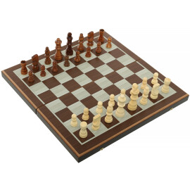 Šachy, Vrhcáby a Dáma 3v1 z vzácného dřeva Wenge, 38x20 cm
