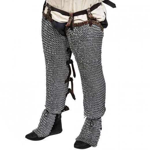 Chainmail Chausses | Flat Ring Round Riveted/Solid 6 mm