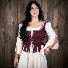 Adalyn Medieval Cotton Bodice – Burgundy Red - Outlet
