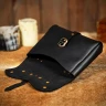 Mittelalterliche Gürteltasche aus Leder mit verzierter Klappe - Outlet