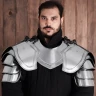 "Classic" Knightly Pauldrons, Blackened, 1mm Steel