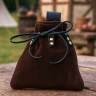 Mittelalterlicher Wildleder-Gürtelbeutel mit Kordelzug - Outlet
