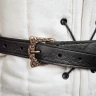 Embossed Viking Leather Belt with Brass Buckle and Chape - Outlet