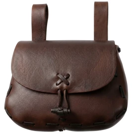 Keltische Gürteltasche aus pflanzlich gegerbtem Leder mit Flechtnaht