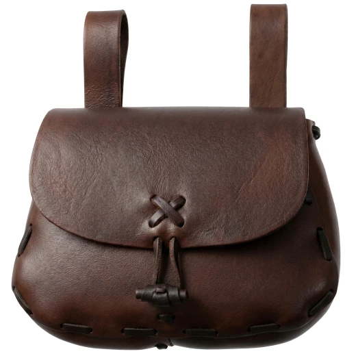 Keltische Gürteltasche aus pflanzlich gegerbtem Leder mit Flechtnaht