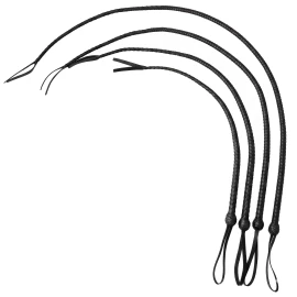 Schwarze Leder-Nagaika: Traditionelle Kosakenpeitsche für Reiten und Training