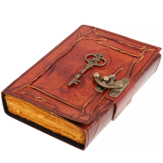 Vintage Leather Bound Journal with Lock and Handmade Paper
