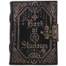 Schwarzes Leder-Grimoire "Book of Shadows" mit okkulten Symbolen