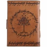 Leather Journal White Tree of Gondor with Elven Script and Clasp