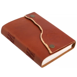 Ledertagebuch "Kompassrose", Braun, 18x12,5 cm