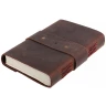 Kožený deník s popruhem a kovovou přezkou, tmavě hnědý, 18x13 cm
