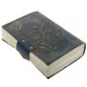 Paper Leather Journal with Mexican skeleton skull grey-blue