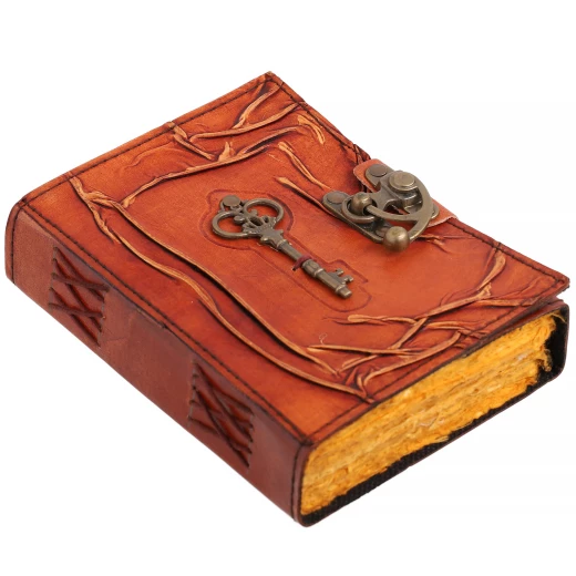 Lederbuch "Schlüssel zur Erkenntnis", mit Schließe