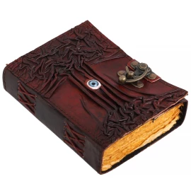 Lederbuch "Baum der Erkenntnis", mit Schließe